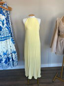 Vestido plissado amarelo