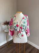 Cropped estampado rosa