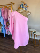 Macaquinho rosa um ombro só