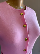 Conjunto em tricô rosa